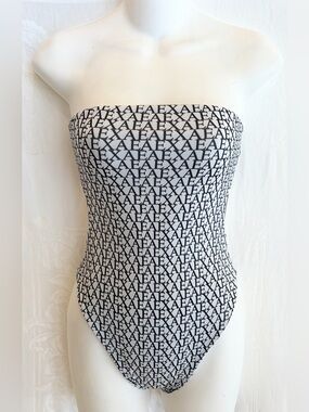 AEXAE 1 Pc Monogram Bandeau Swimsuit Size XS $100